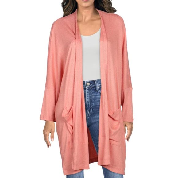 Anthropologie Maronie Sweaters - ANTHROPOLOGIE MARONIE Open Lightweight Cardigan w/ Pockets in Coral Size Medium